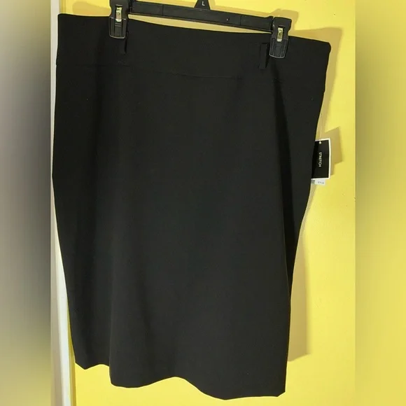 Nine West Stretch Pencil Skirt Black Art Nouveau Size 14 - Picture 7 of 8